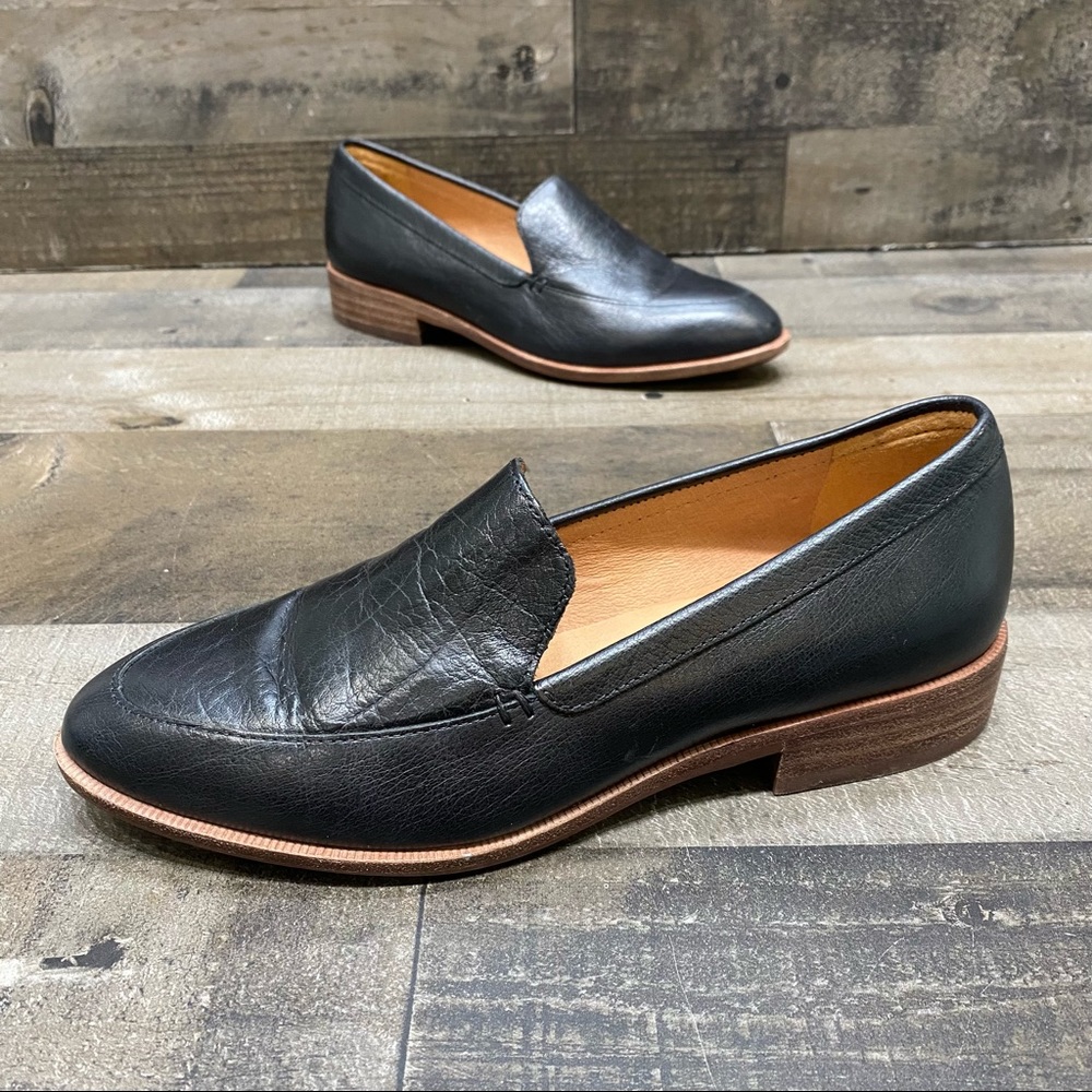 Madewell Womens Black Leather Loafers Size 5